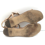 Valentino Rockstud Gladiator Sandals Poudre Leather Size 38 Ankle Strap Flats