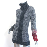 TSE Turtleneck Sweater Dress Gray Wool-Blend Colorblock Knit Size Medium