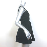 Alice + Olivia Saige Lace-Up Back Mini Dress Black Stretch Cotton Size 2