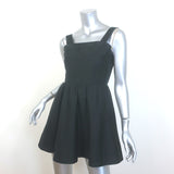 Alice + Olivia Saige Lace-Up Back Mini Dress Black Stretch Cotton Size 2