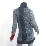 TSE Turtleneck Sweater Dress Gray Wool-Blend Colorblock Knit Size Medium