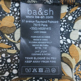 Ba&sh Samanta Ruffled Maxi Dress Brown Leaf Print Georgette Size Large