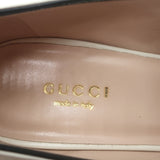 Gucci GG Marmont Fringe Platform Loafer Pumps Cream Leather Size 36 NEW