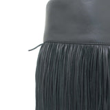 Christian Louboutin Majung Fringe Boots Black Leather Size 35.5