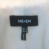 ME+EM Tweed Bomber Jacket Cream Stretch Cotton Size US 2