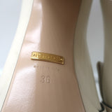 Gucci GG Marmont Fringe Platform Loafer Pumps Cream Leather Size 36 NEW