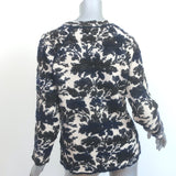 Tory Burch Floral Jacquard Sweater Cream/Black Wool-Blend Size Medium