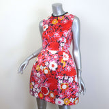 Victoria Victoria Beckham Structured Mini Dress Floral Print Satin Size US 4