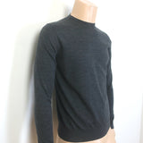 Prada Superfine Crewneck Sweater Charcoal Lightweight Virgin Wool Size 46