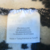 Tory Burch Floral Jacquard Sweater Cream/Black Wool-Blend Size Medium