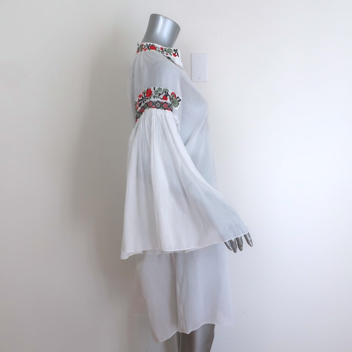 Jean Paul Gaultier Soleil Floral-Embroidered Cover-Up Dress White Size Medium