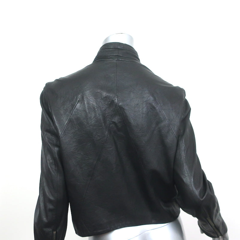 Helmut Lang Kiln Draped Leather Jacket Black Size Medium
