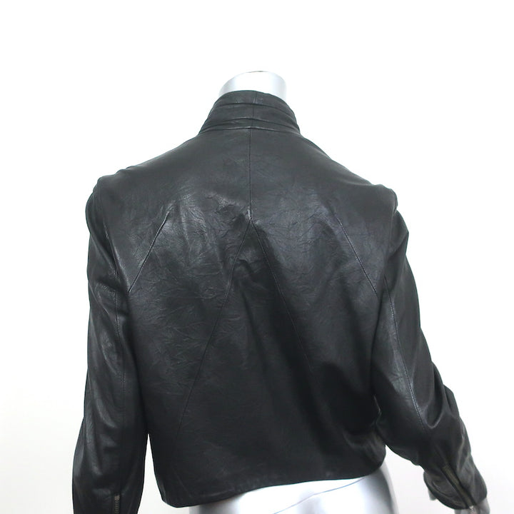 Helmut Lang Kiln Draped Leather Jacket Black Size Medium