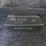 Prada Superfine Crewneck Sweater Charcoal Lightweight Virgin Wool Size 46