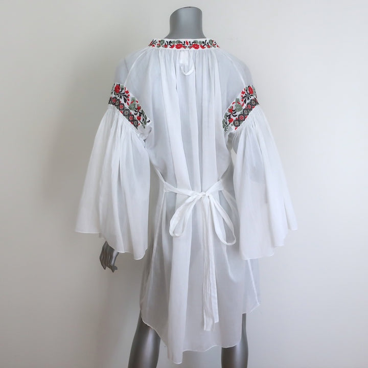 Jean Paul Gaultier Soleil Floral-Embroidered Cover-Up Dress White Size Medium