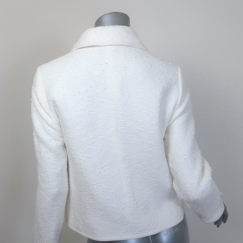ME+EM The Textured Everyday Jacket White Cotton-Blend Tweed Size US 4