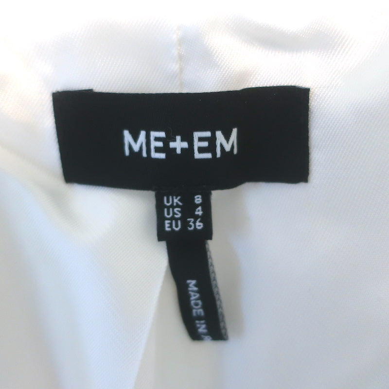 ME+EM The Textured Everyday Jacket White Cotton-Blend Tweed Size US 4