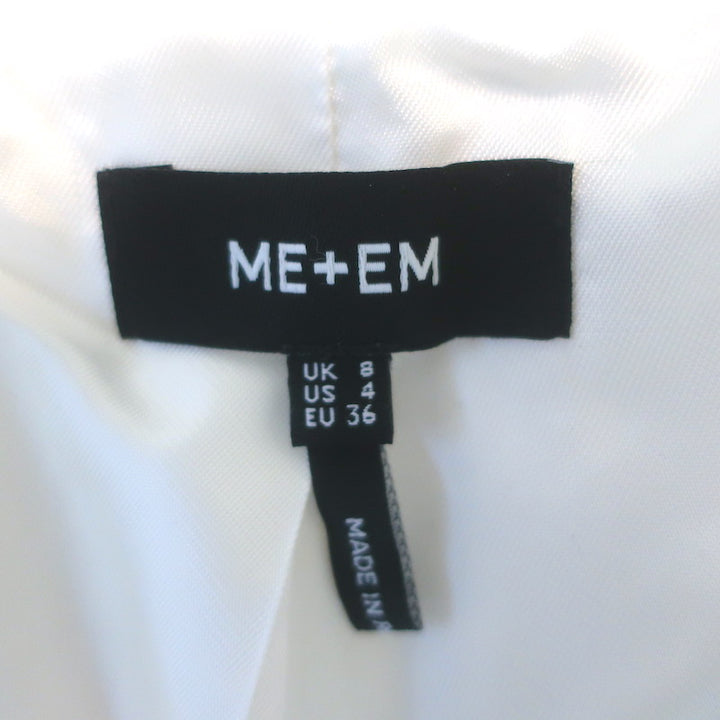 ME+EM The Textured Everyday Jacket White Cotton-Blend Tweed Size US 4