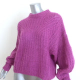 Isabel Marant Inko Sweater Magenta Mohair-Blend Ribbed Knit Size 40