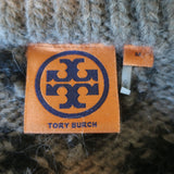Tory Burch Intarsia Mixed Knit Sweater Beige Alpaca-Blend Size Medium