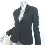 Gucci 2007 Satin-Trimmed Blazer Black Mohair-Wool Size 38 One-Button Jacket