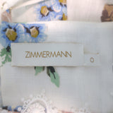 Zimmermann Picnic Lace-Trimmed Mini Dress Cream Floral Print Linen-Silk Size 0