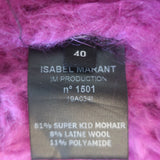Isabel Marant Inko Sweater Magenta Mohair-Blend Ribbed Knit Size 40
