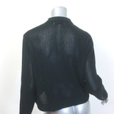 La Ligne Jane Crochet Shirt Black Cotton-Blend Size Medium