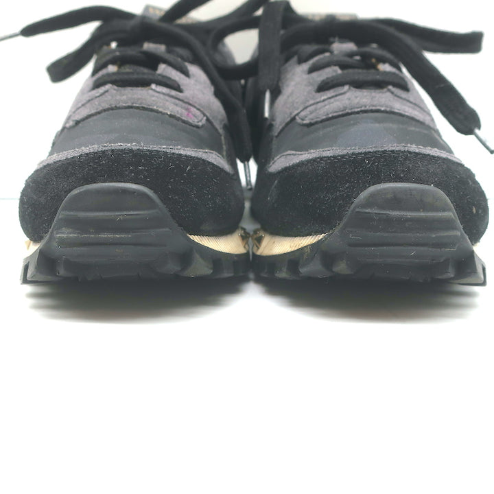 Valentino Soul Rockstud Sneakers Black Camo &amp; Gray Suede Size 35