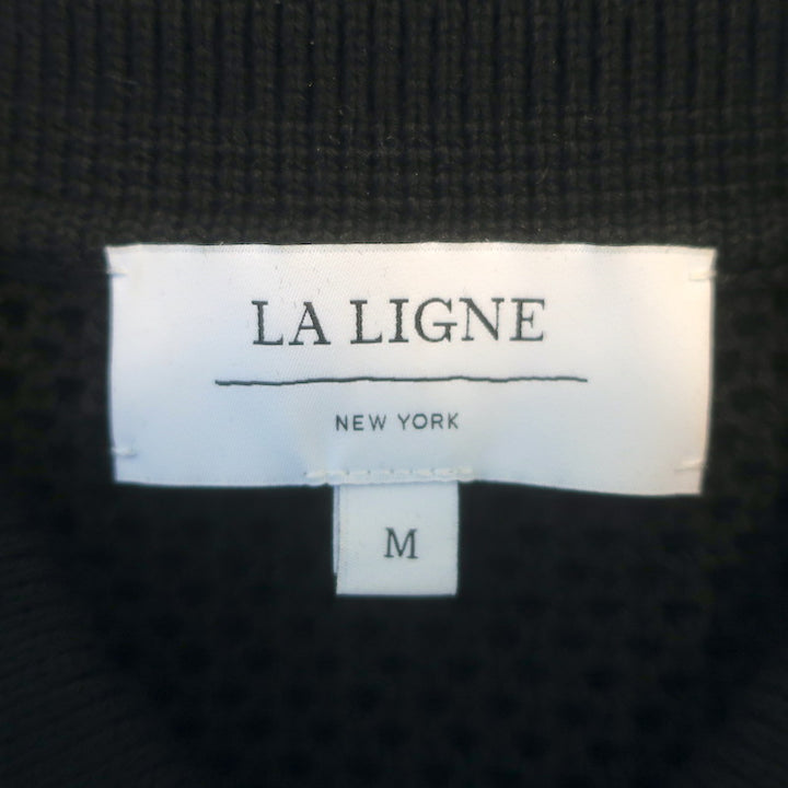 La Ligne Jane Crochet Shirt Black Cotton-Blend Size Medium