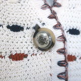 Veronica Beard Ceriani Knit Jacket Cream Linen-Cotton Size Small