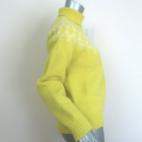 Tory Burch Tory Sport Fair Isle Turtleneck Sweater Yellow Wool Size Small