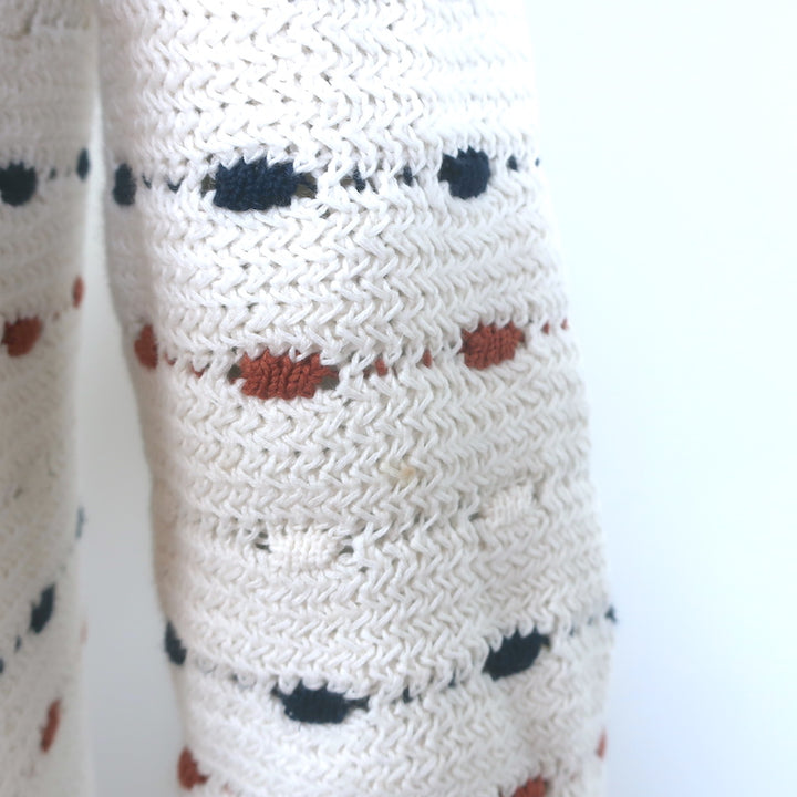 Veronica Beard Ceriani Knit Jacket Cream Linen-Cotton Size Small