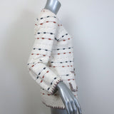 Veronica Beard Ceriani Knit Jacket Cream Linen-Cotton Size Small