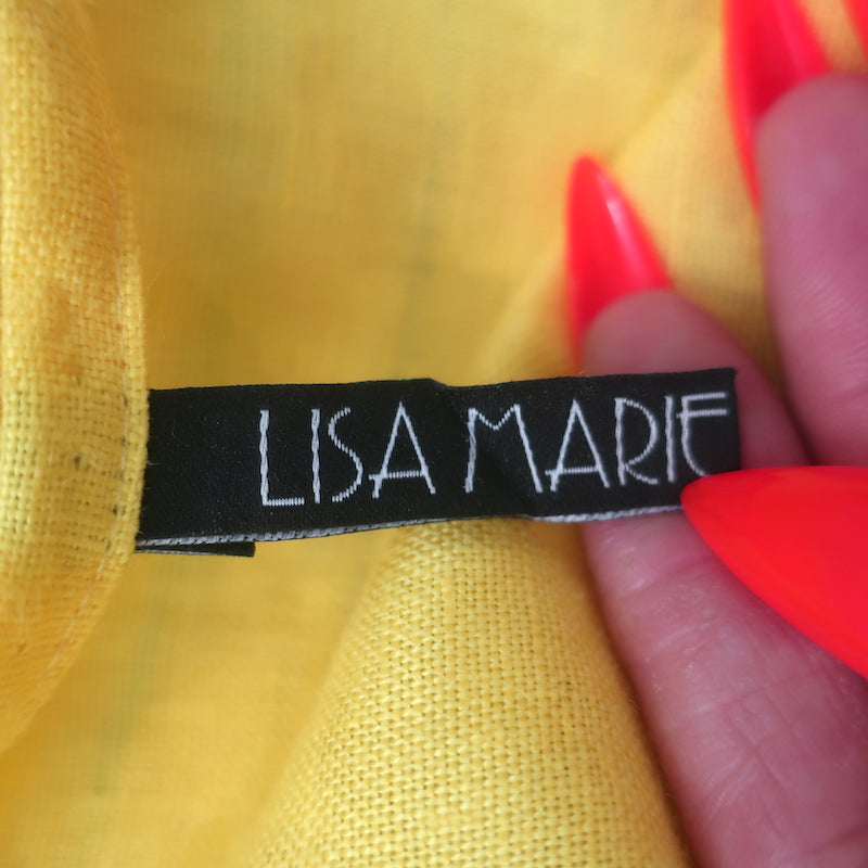 Lisa Marie Fernandez Ric Rac-Trimmed Ruffled Maxi Dress Yellow Linen Size III