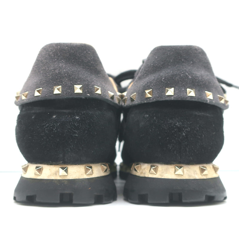 Valentino Soul Rockstud Sneakers Black Camo &amp; Gray Suede Size 35