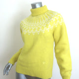 Tory Burch Tory Sport Fair Isle Turtleneck Sweater Yellow Wool Size Small