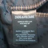 Zadig & Voltaire Verdun Rhinestone Stars Blazer Brown Mixed Check Size 36