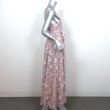 Natalie Martin Jasmine Belted Maxi Dress Pink Floral Print Size Large