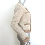 Jonathan Simkhai Audrina Boucle Knit Jacket Beige Wool-Blend Size Medium