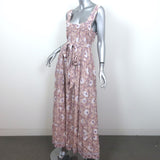 Natalie Martin Jasmine Belted Maxi Dress Pink Floral Print Size Large
