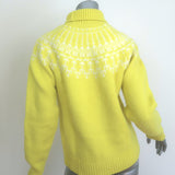 Tory Burch Tory Sport Fair Isle Turtleneck Sweater Yellow Wool Size Small