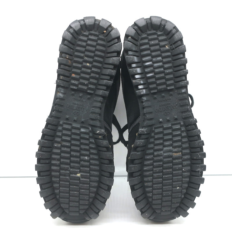 Valentino Soul Rockstud Sneakers Black Camo &amp; Gray Suede Size 35