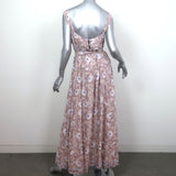 Natalie Martin Jasmine Belted Maxi Dress Pink Floral Print Size Large