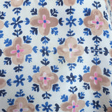 Tory Burch Cover-Up Tunic Dress Cream/Blue Printed Silk Size Medium/Large