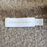 Jonathan Simkhai Audrina Boucle Knit Jacket Beige Wool-Blend Size Medium