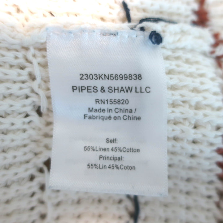 Veronica Beard Ceriani Knit Jacket Cream Linen-Cotton Size Small
