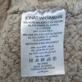 Jonathan Simkhai Audrina Boucle Knit Jacket Beige Wool-Blend Size Medium