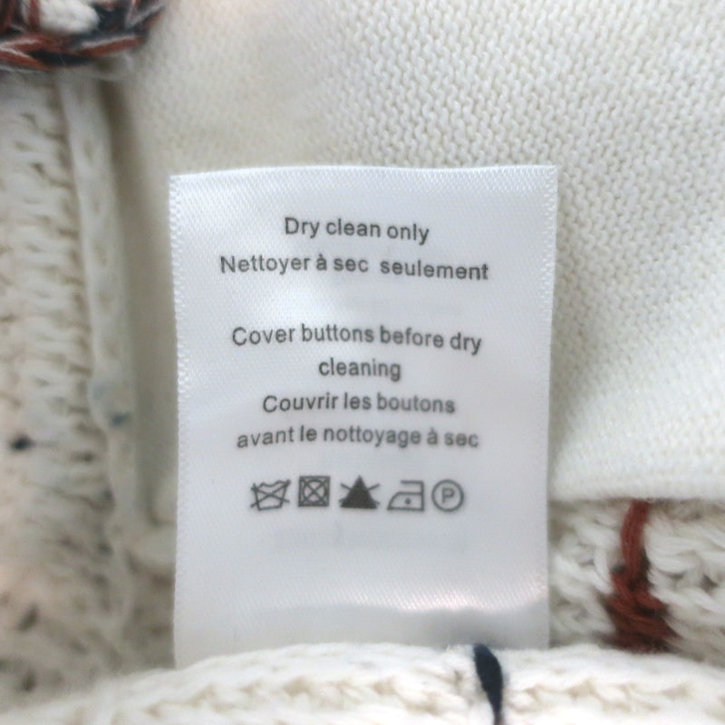 Veronica Beard Ceriani Knit Jacket Cream Linen-Cotton Size Small