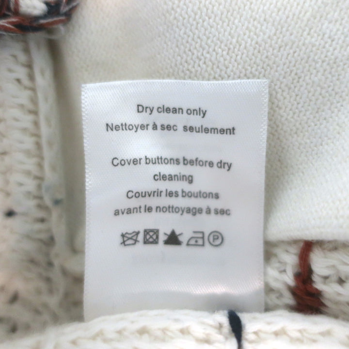 Veronica Beard Ceriani Knit Jacket Cream Linen-Cotton Size Small